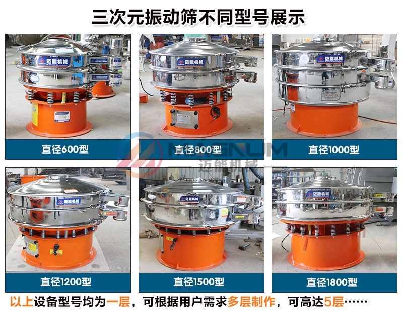 磷酸一二鈣顆粒不銹鋼圓形振動(dòng)篩不同型號(hào)展示